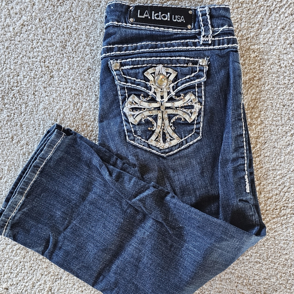 Women's denim cropped LA Idol jeans size 11
